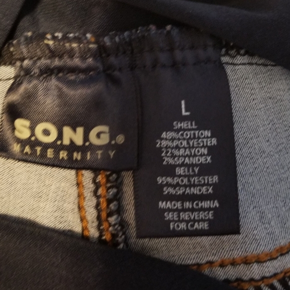S.O.N.G Maternity Jeans Size L Color Blue - Picture 7 of 7